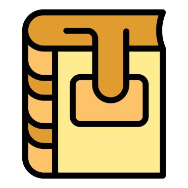 Yer tutmak için yer imi, simge illüstrasyonu, beyaz arkaplan üzerinde vektör içeren kapalı kitap