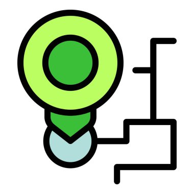 Çevrimiçi pazarlama stratejisini sembolize eden ve hedef kitleye ulaşan yeşil iğne simgesi