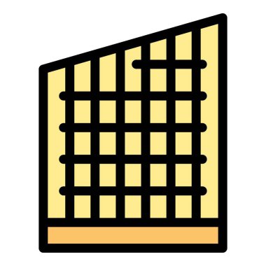 Bu simge, takviye için metal çubuklarla inşa edilen bir bina duvarı yapısını temsil ediyor.