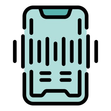 Smartphone ekrandan yayılan ses dalgalarıyla bir podcast için ses kaydediyor