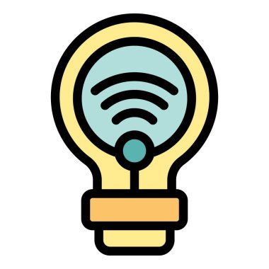 Ampul, akıllı ev ve otomatik aygıt kavramını sembolize ederek bir kablosuz internet sinyaline bağlanıyor.