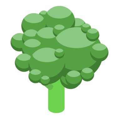 Sağlıklı beslenme ve çiğ gıda diyetini temsil eden Isome brokoli ikonu