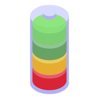 Pil göstergesi azalan yük seviyelerini yeşil, sarı ve kırmızı renklerle gösteriyor