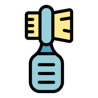 Modern dolgu tasarım tarzında temizlik fırçası simgesi, hijyenle ilgili tasarım projeleri için uygun