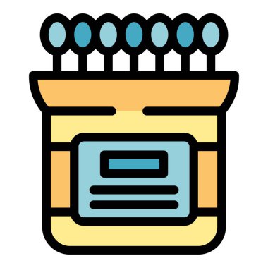 Kulak temizliği ve hijyen için mavi pamuklu plastik kabı aç