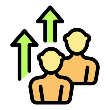 İki işadamı, kariyer evrimlerini simgeleyen bir çizelgeyi takip ediyor.