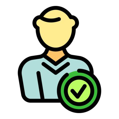 Genç adam yeşil işaret simgesi ile duruyor, onay veya doğrulamayı sembolize ediyor