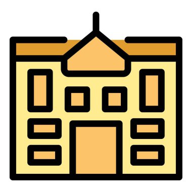 Yükseköğretimi temsil eden bir üniversite veya üniversite binasının basit simgesi