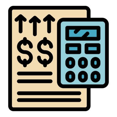 Dolar sembolü ve yükselen oklarla belgenin üzerinde hesap makinesi, finansal büyüme hesaplaması kavramını betimliyor