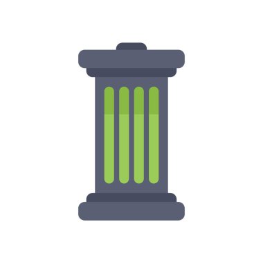 Yenilenebilir ve sürdürülebilir enerji kaynağını temsil eden yeşil enerji sütunu, beyaz arkaplanda izole edilmiş