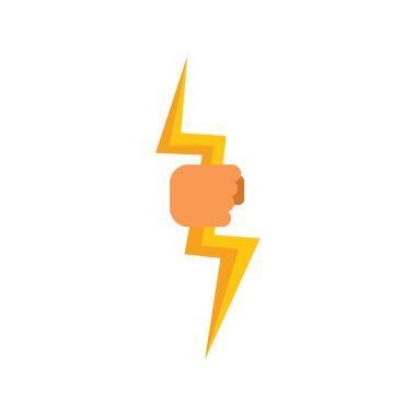 El bir yıldırım tutuyor, elektrik, enerji ve güç kavramlarını taşıyor.
