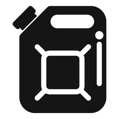 Beyaz arka planda izole edilmiş yakıt, benzin veya diğer yanıcı sıvılar taşımak için siyah plastik bidon.