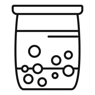 İçinde fokurdayan sıvı bulunan cam kavanoz, laboratuvar ortamında yapılan kimyasal bir deneyi temsil ediyor.