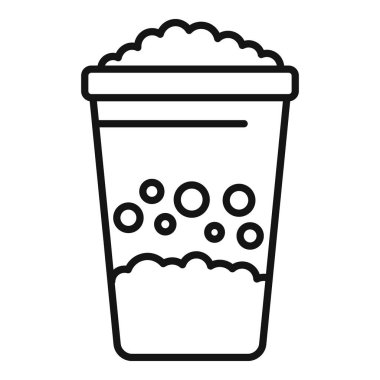 Tayvan köpüklü çay fincanı ikonu köpük ve tapyoka incileri, canlandırıcı bir içecek temsil eder.