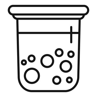 Bilimsel bir deneyde kimya, araştırma ve laboratuvar çalışmalarını temsil eden fokurdayan sıvıyla dolu bir deney şişesi.