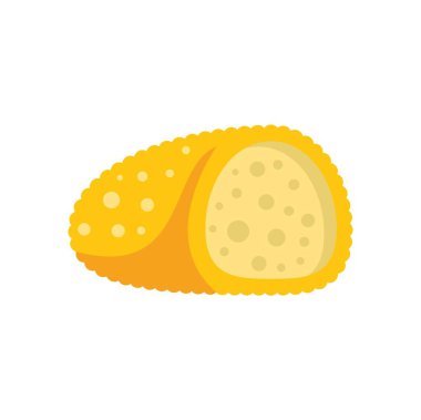 Beyaz zemin üzerinde izole edilmiş gözenekli bir yapıya sahip bir somun ekmeğin çizgi film vektör çizimi