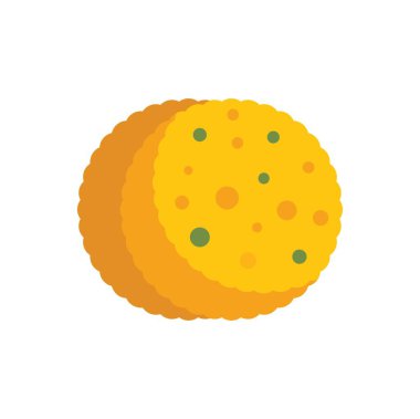 Beyaz arka planda izole edilmiş tohumları olan yuvarlak kraker kahvaltıda ya da öğle yemeğinde lezzetli atıştırmalıklar.