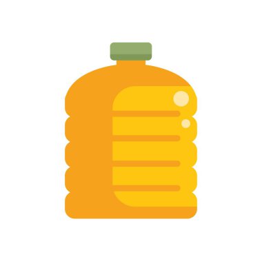 Beyaz arka planda izole edilmiş, yemek pişirmek için ayçiçeği ya da zeytin yağı içeren büyük plastik şişe