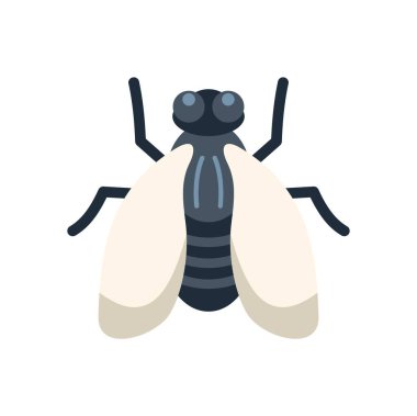 Ev sineğinin basit bir çizimi. Bacakları ve kanatlarıyla mikropları yayıyor.