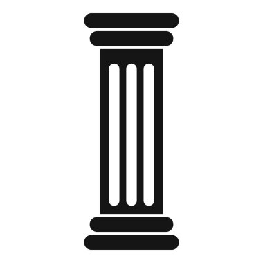 Simple black and white fluted column, evoking ancient greek or roman architecture, symbolizes strength, history, and enduring design clipart