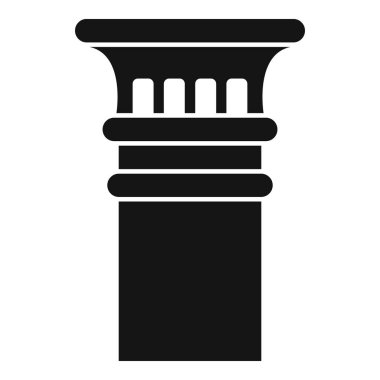 Klasik bir stil sütununun mimari zarafet ve tarihsel tasarımı temsil eden basit siyah vektör simgesi
