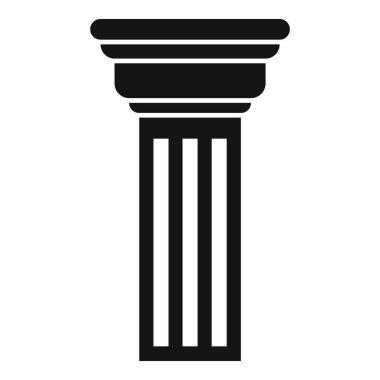 Klasik mimarinin bir elementi olan sermayeli flütlü bir sütunun basit siyah beyaz vektör çizimi