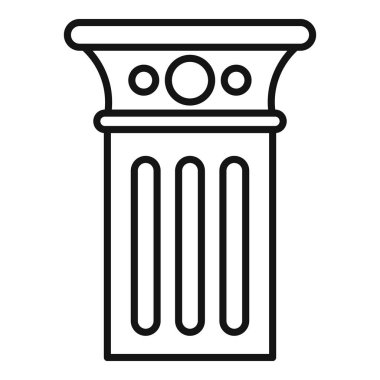 Klasik bir sütunun basit çizgi çizimi, sermaye üzerinde süslü daireler ve şaftta dikey çizgiler