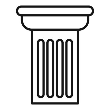 Simple line drawing of a fluted column, symbolizing classical architecture, historical monuments, and ancient civilizations clipart