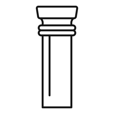 Bir sütunun minimalist vektör çizimi, gücü, desteği ve tarihi mirası sembolize eder