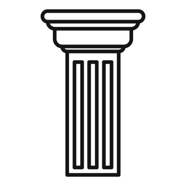 Klasik mimari ve tarihi yapıları sembolize eden flütlü bir sütunun basit çizgi çizimi