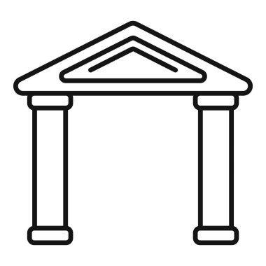 İnşaat, tarih veya klasik tasarım ile ilgili projeler için ideal, üçgen bir çatıyı destekleyen iki sütunlu mimari öğe