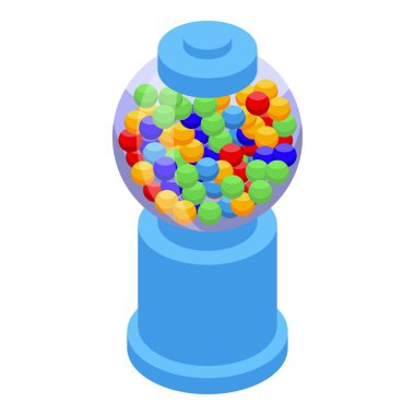 Gumball machine full of colorful candy and bubblegum, ready to dispense a sweet treat clipart