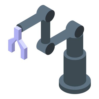 Robotik kol, modern bir fabrika ortamında otomatik vites gösteren özel bir tutucu kullanarak bir nesne algılıyor.