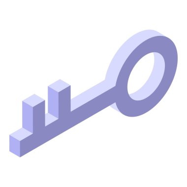 İzometrik görünümde açık mor tuş olasılıkları açar ve erişimi sağlar