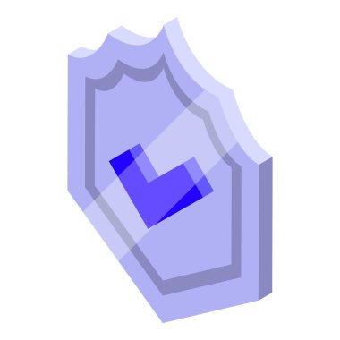 Koruma, güvenlik ve garantiyi sembolize eden işaretli güvenlik kalkanı.