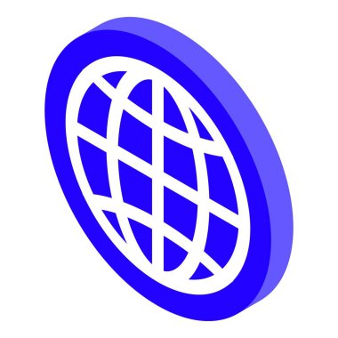 Isometric Earth Globe simgesi küresel iletişimi, uluslararası ticareti ve dünya çapında bağlantıyı iletir