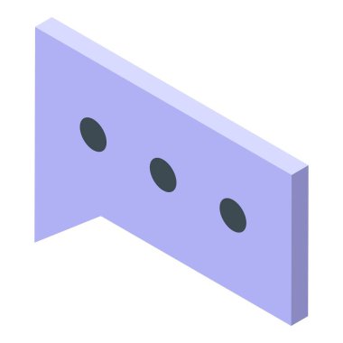 Çevrimiçi iletişim, mesajlaşma ve sanal konuşmaları temsil eden mor izometrik sohbet simgesi