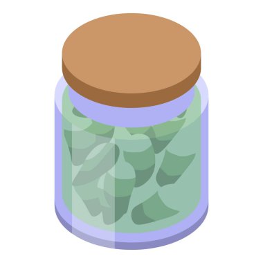 Salamura yiyecekleri koruyan cam kavanoz, ahşap kapaklı, beyaz arka planda izole edilmiş.