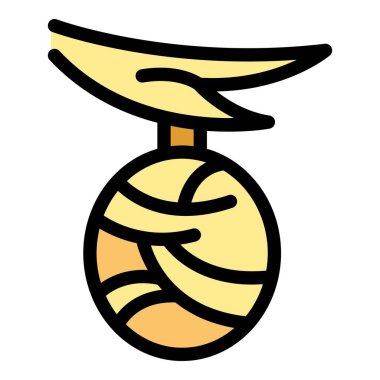 Kanatları olan altın bir muhbir, bir ipin üzerinde asılı duruyor, Harry Potter 'ın büyücü dünyasından ikonik sihirli bir nesne.