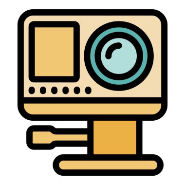 Aksiyon kamerası, ekstrem spor meraklıları için mükemmel olan tripodun üzerinde duran video blogunu kaydediyor.