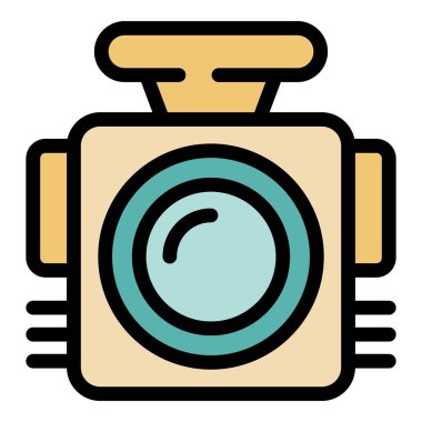 Araba video kameraları yolda giderken trafiği kaydediyor.