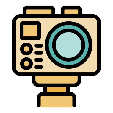 Aksiyon kamerası bir video blogu kaydediyor, bir tripoda monte edilmiş ve kaydediyor.