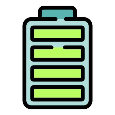 Basit pil simgesi, yeterli gücü gösteren, neredeyse tam şarj seviyesini betimliyor