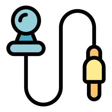 Endoskopi prosedürü için kablo ve tıbbi ekipmanlı endoskop kamerası.