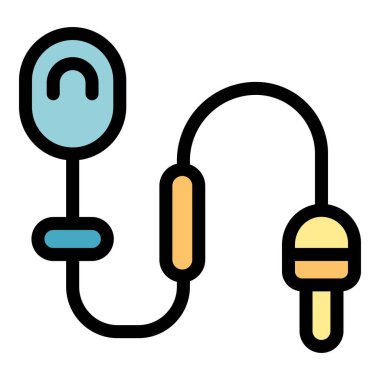 Göz basıncı simgesini ölçen tonmetre renk çizgisi çizimi