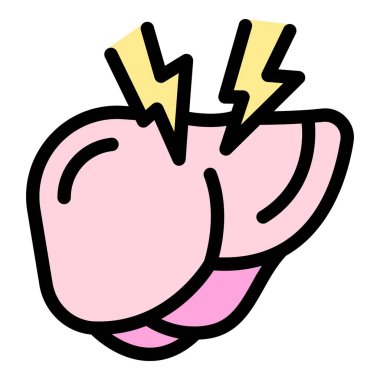 Ağrı çeken bir karaciğerin bu vektör çizimi karaciğer hastalığını açıklamak için mükemmeldir.