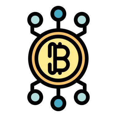 Bilgisayar ağına bağlanan bitcoin ile kripto para madenciliği kavramı
