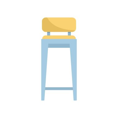 Modern bar taburesi ahşap koltuk ve metal bacaklar beyaz arka planda, ön manzara