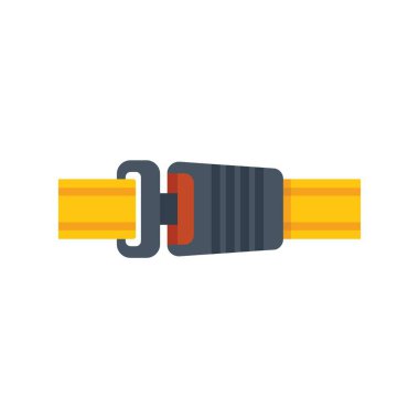 Sarı emniyet kemeri takılı olarak gösterilir, bir araçta seyahat ederken güvenlik ve korumanın önemini vurgular