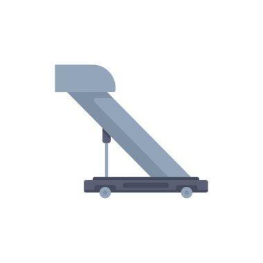 Gri metal havaalanı yolcusu köprüsü yolcuların gemiye binip karaya çıkmasını bekliyor.